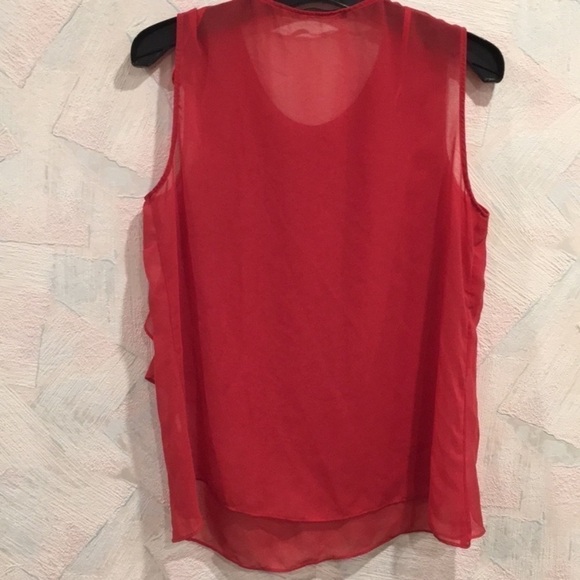 2/$20 Zara Sleeveless Semi-Sheer Red Blouse - Picture 2 of 4